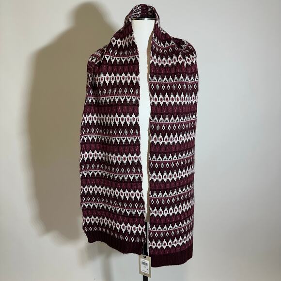 NWT G.H. Bass Knit Metallic Red Pink Glittery Warm Comfy Winter Neck Scarf OS - Picture 2 of 9